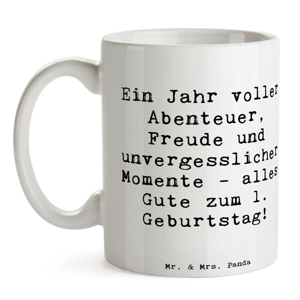 Tasse Spruch 1. Geburtstag Abenteuer Teetasse, Tasse, Tasse mit Motiven, Bürotasse, Porzellantasse, Geschenktasse, Tasse mit Zitaten, Keramiktasse, Kaffeetasse, Geburtstag, Geburtstagsgeschenk, Geschenk