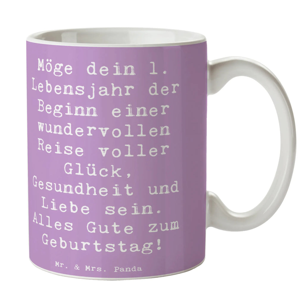 Mug Saying Möge dein 1. Lebensjahr der Beginn einer wundervollen Reise voller Glück, Gesundheit und Liebe sein. Alles Gute zum Geburtstag! Keramiktasse, Bürotasse, Kaffeetasse, Tasse mit Motiven, Porzellantasse, Tasse, Geschenktasse, Tasse mit Zitaten, Teetasse, Geburtstag, Geburtstagsgeschenk, Geschenk