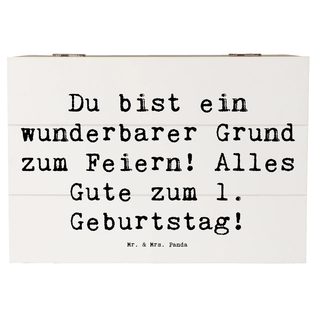 Wooden chest Saying Du bist ein wunderbarer Grund zum Feiern! Alles Gute zum 1. Geburtstag! Erinnerungsbox, Dekokiste, Holzkiste, Schatzkiste, Geschenkdose, Erinnerungskiste, XXL, Aufbewahrungsbox, Kiste, Schatulle, Truhe, Geschenkbox, Geburtstag, Geburtstagsgeschenk, Geschenk