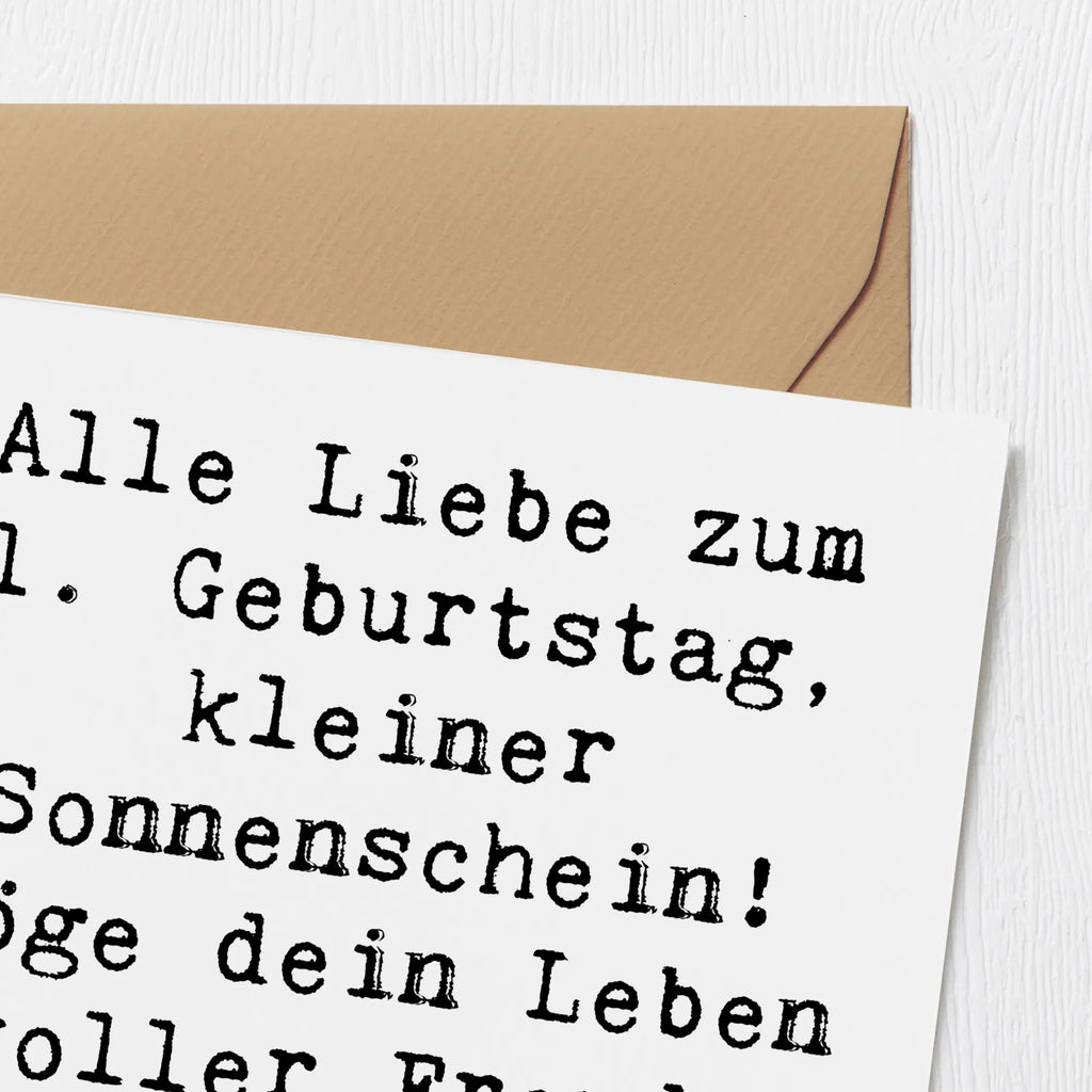 Deluxe Card Saying Alle Liebe zum 1. Geburtstag, kleiner Sonnenschein! Möge dein Leben voller Freude und Wunder sein. Klappkarte, Grußkarte, Glückwunschkarte, Hochzeitskarte, Hochwertige Grußkarte, Karte, Geburtstagskarte, Hochwertige Klappkarte, Einladungskarte, Geburtstag, Geburtstagsgeschenk, Geschenk