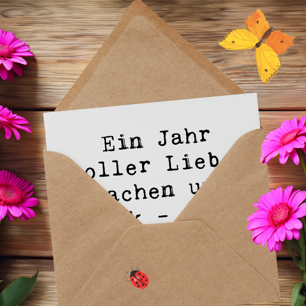 Deluxe Karte Spruch 1. Geburtstag Liebe Lachen Glück Geburtstagskarte, Karte, Hochzeitskarte, Glückwunschkarte, Hochwertige Klappkarte, Einladungskarte, Grußkarte, Klappkarte, Hochwertige Grußkarte, Geburtstag, Geburtstagsgeschenk, Geschenk