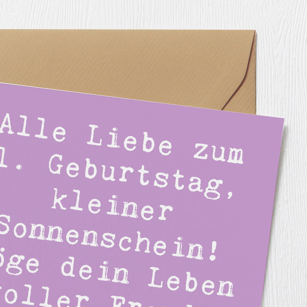 Deluxe Card Saying Alle Liebe zum 1. Geburtstag, kleiner Sonnenschein! Möge dein Leben voller Freude und Wunder sein. Klappkarte, Grußkarte, Glückwunschkarte, Hochzeitskarte, Hochwertige Grußkarte, Karte, Geburtstagskarte, Hochwertige Klappkarte, Einladungskarte, Geburtstag, Geburtstagsgeschenk, Geschenk