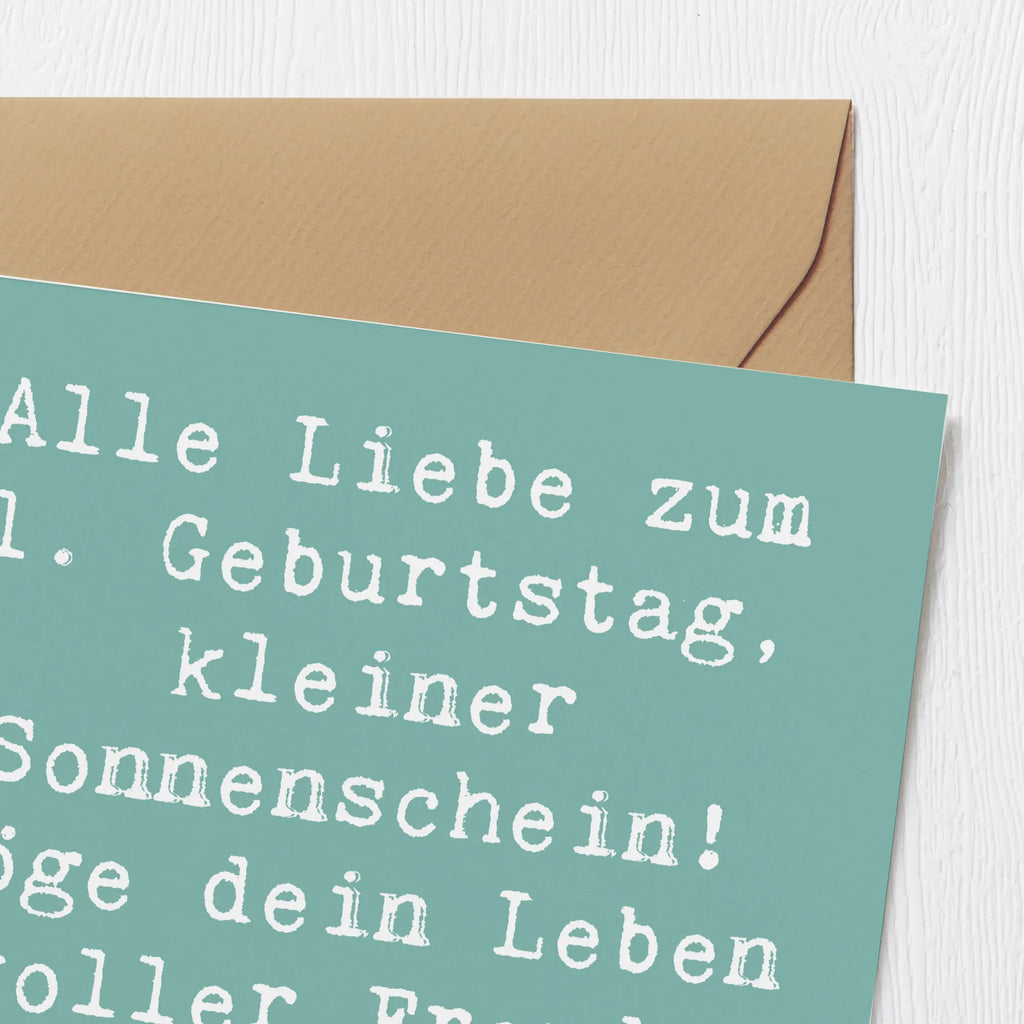 Deluxe Card Saying Alle Liebe zum 1. Geburtstag, kleiner Sonnenschein! Möge dein Leben voller Freude und Wunder sein. Klappkarte, Grußkarte, Glückwunschkarte, Hochzeitskarte, Hochwertige Grußkarte, Karte, Geburtstagskarte, Hochwertige Klappkarte, Einladungskarte, Geburtstag, Geburtstagsgeschenk, Geschenk