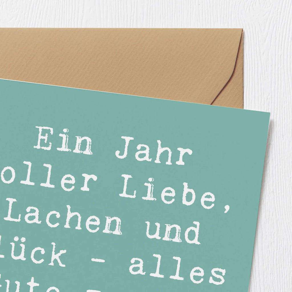 Deluxe Karte Spruch 1. Geburtstag Liebe Lachen Glück Geburtstagskarte, Karte, Hochzeitskarte, Glückwunschkarte, Hochwertige Klappkarte, Einladungskarte, Grußkarte, Klappkarte, Hochwertige Grußkarte, Geburtstag, Geburtstagsgeschenk, Geschenk