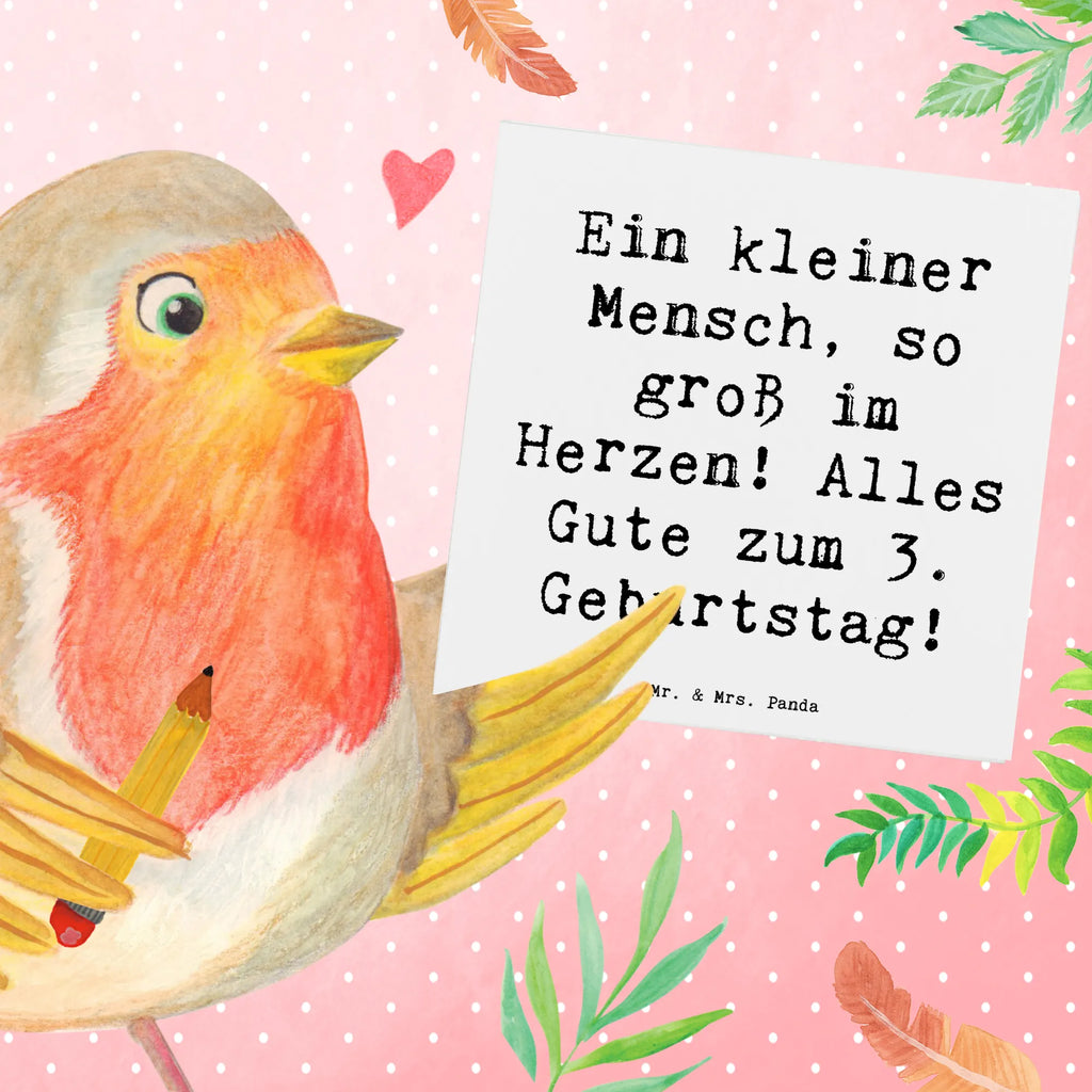 Deluxe Card Saying Ein kleiner Mensch, so groß im Herzen! Alles Gute zum 3. Geburtstag! Geburtstagskarte, Grußkarte, Klappkarte, Einladungskarte, Hochwertige Grußkarte, Glückwunschkarte, Karte, Hochwertige Klappkarte, Hochzeitskarte, Geburtstag, Geburtstagsgeschenk, Geschenk