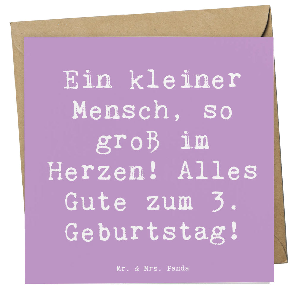 Deluxe Card Saying Ein kleiner Mensch, so groß im Herzen! Alles Gute zum 3. Geburtstag! Geburtstagskarte, Grußkarte, Klappkarte, Einladungskarte, Hochwertige Grußkarte, Glückwunschkarte, Karte, Hochwertige Klappkarte, Hochzeitskarte, Geburtstag, Geburtstagsgeschenk, Geschenk