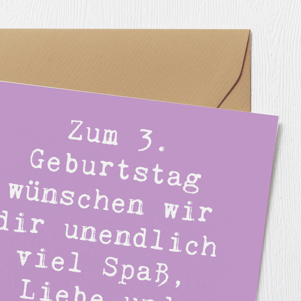 Deluxe Karte Spruch 3. Geburtstag Hochwertige Klappkarte, Karte, Klappkarte, Hochwertige Grußkarte, Glückwunschkarte, Einladungskarte, Grußkarte, Hochzeitskarte, Geburtstagskarte, Geburtstag, Geburtstagsgeschenk, Geschenk