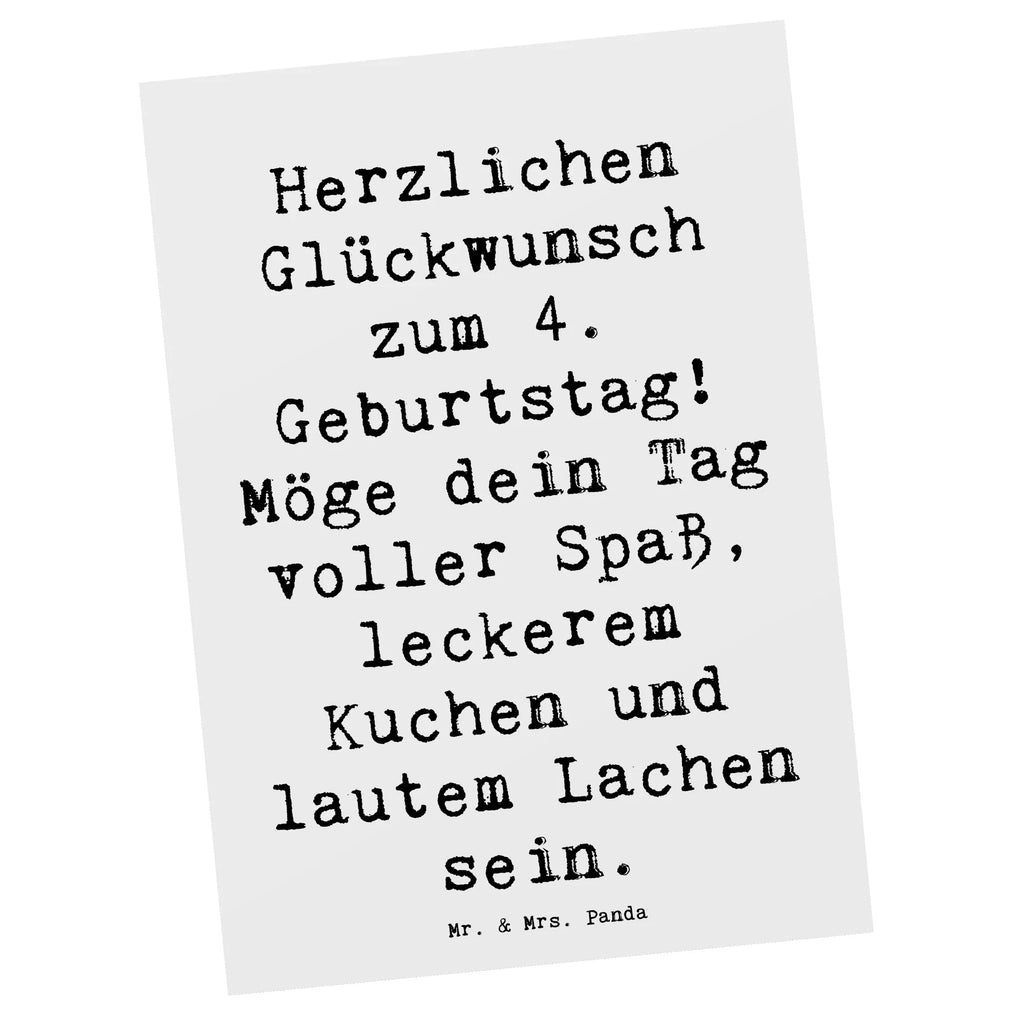 Postcard Saying Herzlichen Glückwunsch zum 4. Geburtstag! Möge dein Tag voller Spaß, leckerem Kuchen und lautem Lachen sein. Einladungskarten Geburtstag, Geschenkkarte, Einladung, Karte, Postkarte, Geburtstagskarte, Einladungskarte, Dankeskarte, Einladung Geburtstag, Grußkarte, Ansichtskarten, Ansichtskarte, Geburtstag, Geburtstagsgeschenk, Geschenk