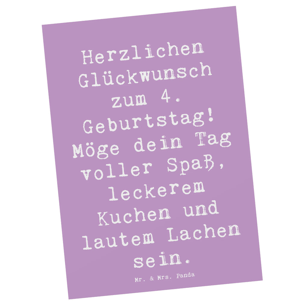 Postcard Saying Herzlichen Glückwunsch zum 4. Geburtstag! Möge dein Tag voller Spaß, leckerem Kuchen und lautem Lachen sein. Einladungskarten Geburtstag, Geschenkkarte, Einladung, Karte, Postkarte, Geburtstagskarte, Einladungskarte, Dankeskarte, Einladung Geburtstag, Grußkarte, Ansichtskarten, Ansichtskarte, Geburtstag, Geburtstagsgeschenk, Geschenk