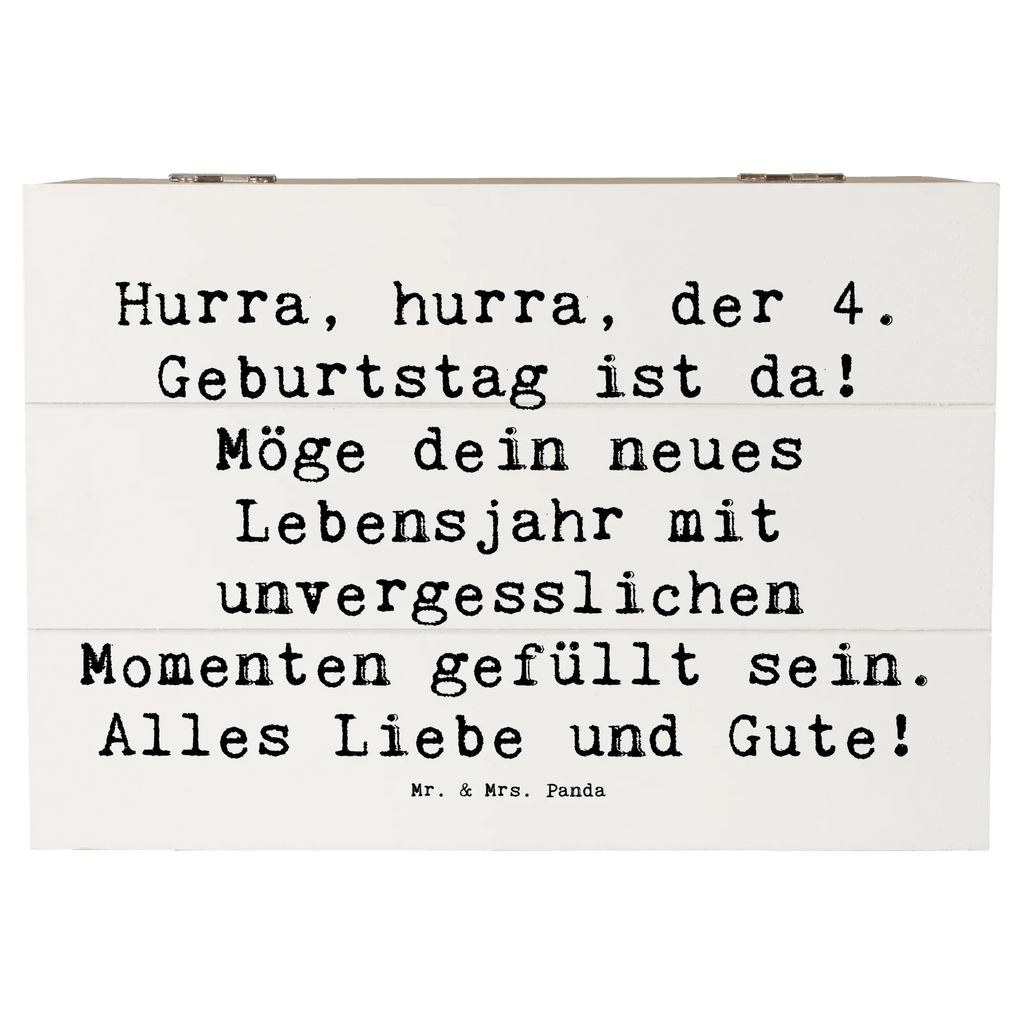 Holzkiste Spruch 4. Geburtstag Feiern Schatzkiste, Erinnerungsbox, Geschenkbox, Erinnerungskiste, Schatulle, Holzkiste, Dekokiste, Truhe, Aufbewahrungsbox, Geschenkdose, Kiste, XXL, Geburtstag, Geburtstagsgeschenk, Geschenk