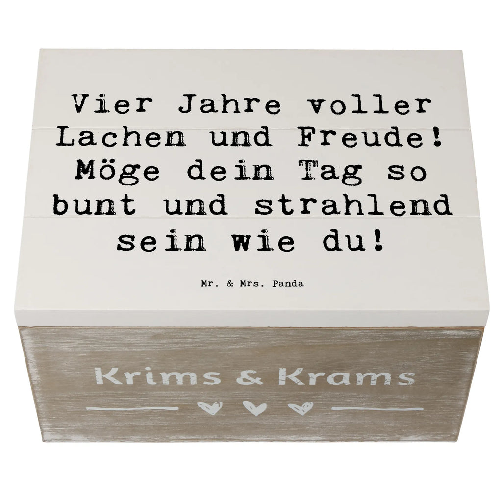 Holzkiste Spruch 4. Geburtstag Freude Dekokiste, Kiste, Truhe, Schatzkiste, Schatulle, XXL, Erinnerungsbox, Holzkiste, Aufbewahrungsbox, Geschenkdose, Geschenkbox, Erinnerungskiste, Geburtstag, Geburtstagsgeschenk, Geschenk