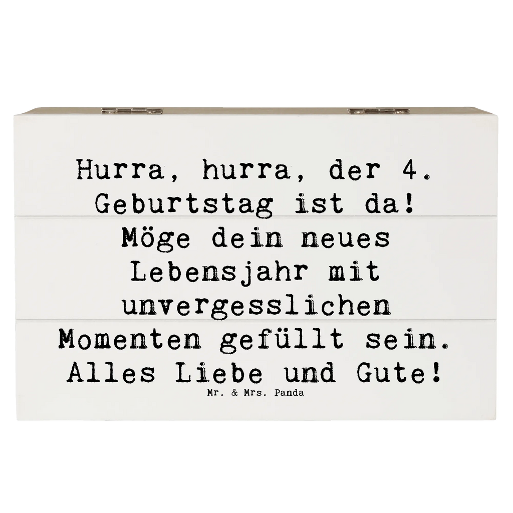 Holzkiste Spruch 4. Geburtstag Feiern Schatzkiste, Erinnerungsbox, Geschenkbox, Erinnerungskiste, Schatulle, Holzkiste, Dekokiste, Truhe, Aufbewahrungsbox, Geschenkdose, Kiste, XXL, Geburtstag, Geburtstagsgeschenk, Geschenk