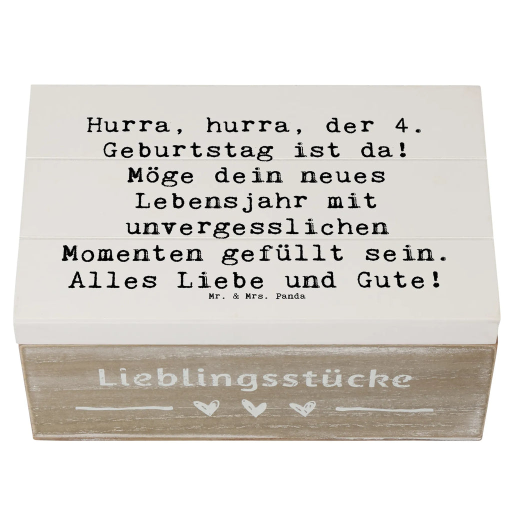Holzkiste Spruch 4. Geburtstag Feiern Schatzkiste, Erinnerungsbox, Geschenkbox, Erinnerungskiste, Schatulle, Holzkiste, Dekokiste, Truhe, Aufbewahrungsbox, Geschenkdose, Kiste, XXL, Geburtstag, Geburtstagsgeschenk, Geschenk