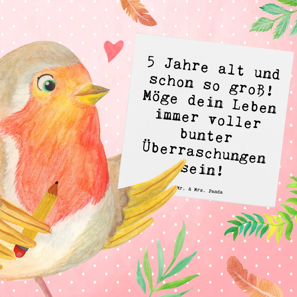 Deluxe Card Saying 5 Jahre alt und schon so groß! Möge dein Leben immer voller bunter Überraschungen sein! Grußkarte, Einladungskarte, Karte, Hochzeitskarte, Hochwertige Grußkarte, Hochwertige Klappkarte, Geburtstagskarte, Glückwunschkarte, Klappkarte, Geburtstag, Geburtstagsgeschenk, Geschenk