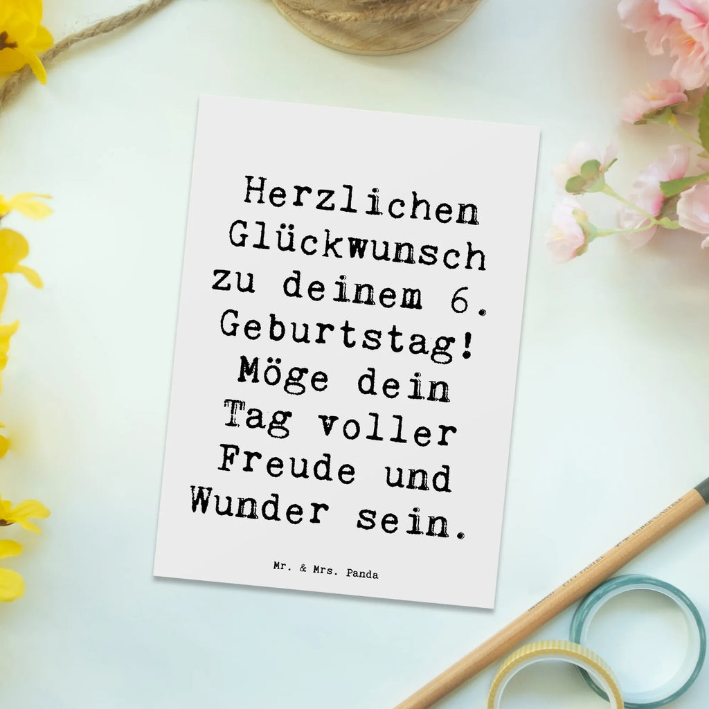 Postcard Saying Herzlichen Glückwunsch zu deinem 6. Geburtstag! Möge dein Tag voller Freude und Wunder sein. Ansichtskarten, Karte, Grußkarte, Einladung Geburtstag, Einladungskarte, Dankeskarte, Einladung, Geschenkkarte, Postkarte, Einladungskarten Geburtstag, Geburtstagskarte, Ansichtskarte, Geburtstag, Geburtstagsgeschenk, Geschenk