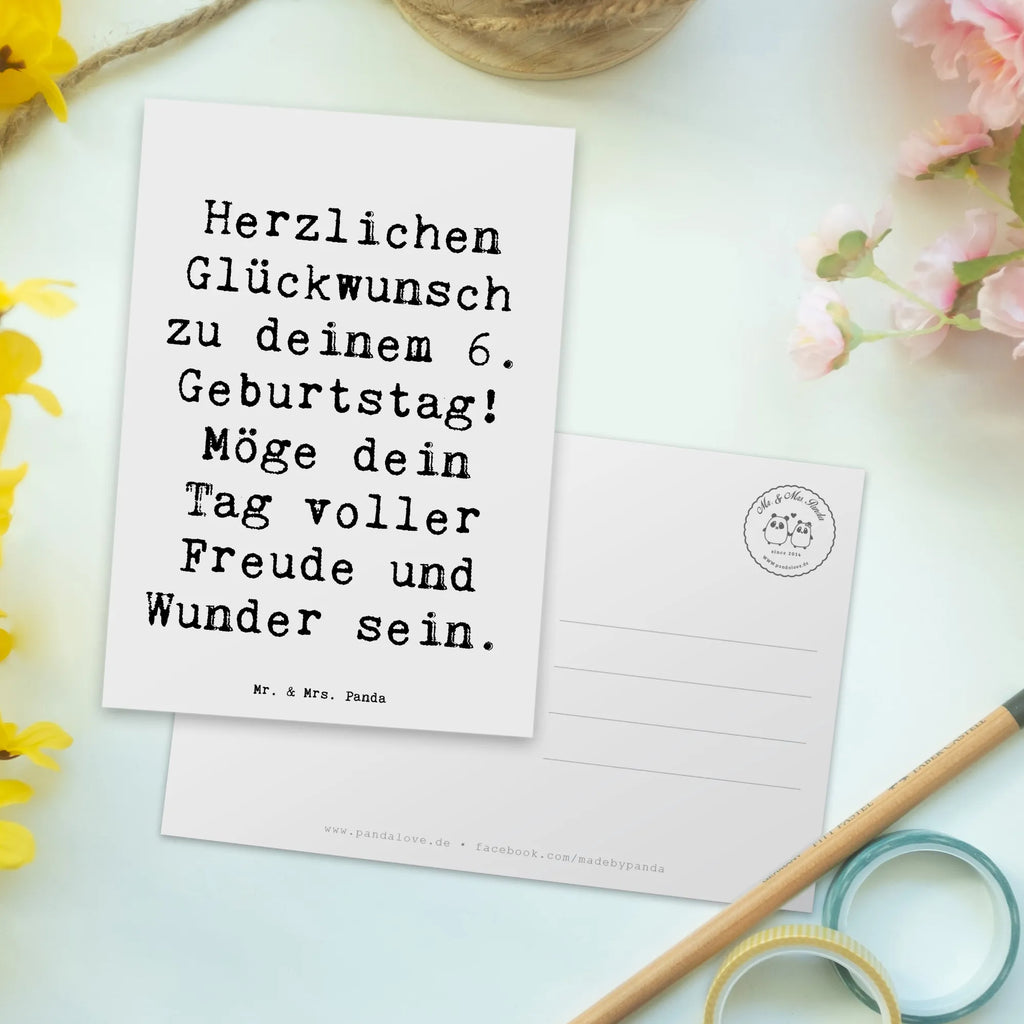 Postcard Saying Herzlichen Glückwunsch zu deinem 6. Geburtstag! Möge dein Tag voller Freude und Wunder sein. Ansichtskarten, Karte, Grußkarte, Einladung Geburtstag, Einladungskarte, Dankeskarte, Einladung, Geschenkkarte, Postkarte, Einladungskarten Geburtstag, Geburtstagskarte, Ansichtskarte, Geburtstag, Geburtstagsgeschenk, Geschenk