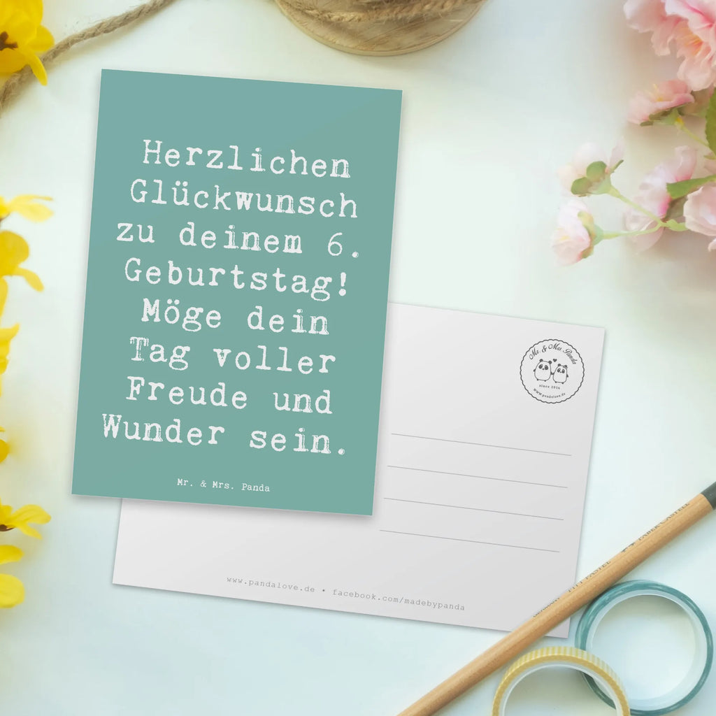 Postcard Saying Herzlichen Glückwunsch zu deinem 6. Geburtstag! Möge dein Tag voller Freude und Wunder sein. Ansichtskarten, Karte, Grußkarte, Einladung Geburtstag, Einladungskarte, Dankeskarte, Einladung, Geschenkkarte, Postkarte, Einladungskarten Geburtstag, Geburtstagskarte, Ansichtskarte, Geburtstag, Geburtstagsgeschenk, Geschenk