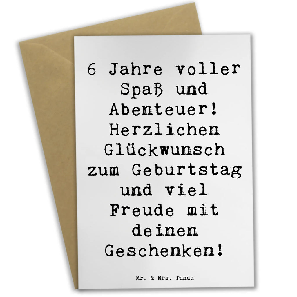 Greetings card Saying 6 Jahre voller Spaß und Abenteuer! Herzlichen Glückwunsch zum Geburtstag und viel Freude mit deinen Geschenken! Hochzeitskarte, Einladungskarte, Glückwunschkarte, Grußkarte, Karte, Ansichtskarten, Geburtstagskarte, Klappkarte, Geburtstag, Geburtstagsgeschenk, Geschenk