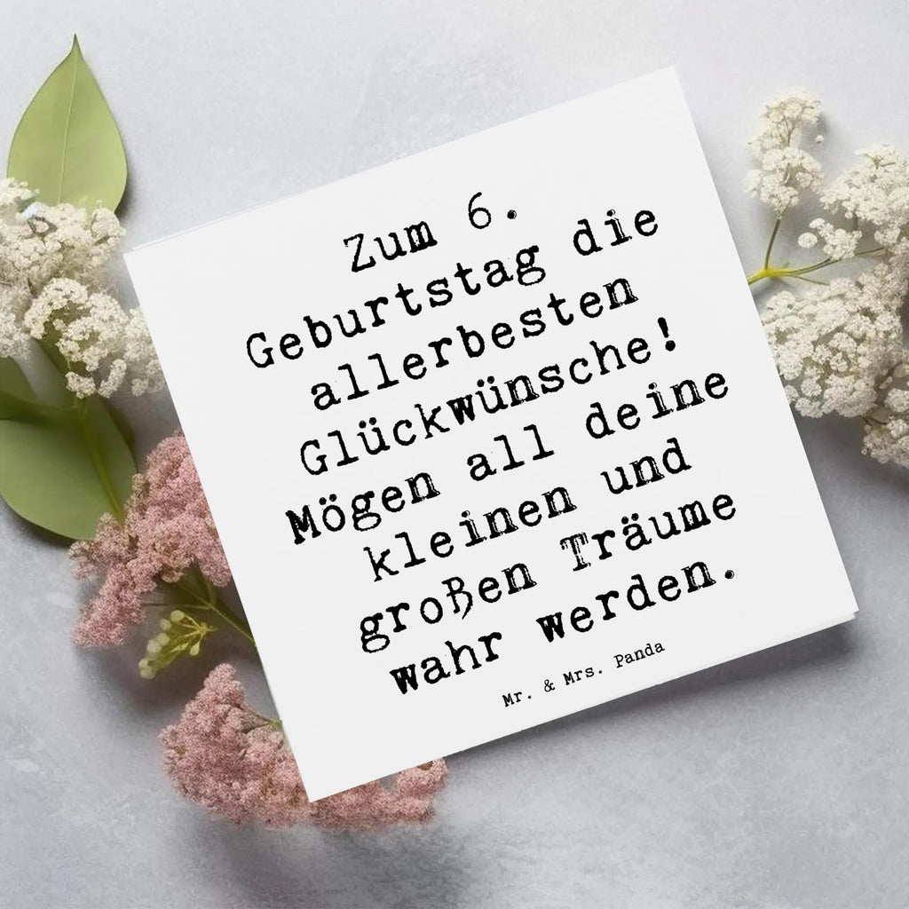 Deluxe Karte Spruch 6. Geburtstag Glückwünsche Karte, Einladungskarte, Hochwertige Klappkarte, Geburtstagskarte, Hochzeitskarte, Glückwunschkarte, Hochwertige Grußkarte, Grußkarte, Klappkarte, Geburtstag, Geburtstagsgeschenk, Geschenk