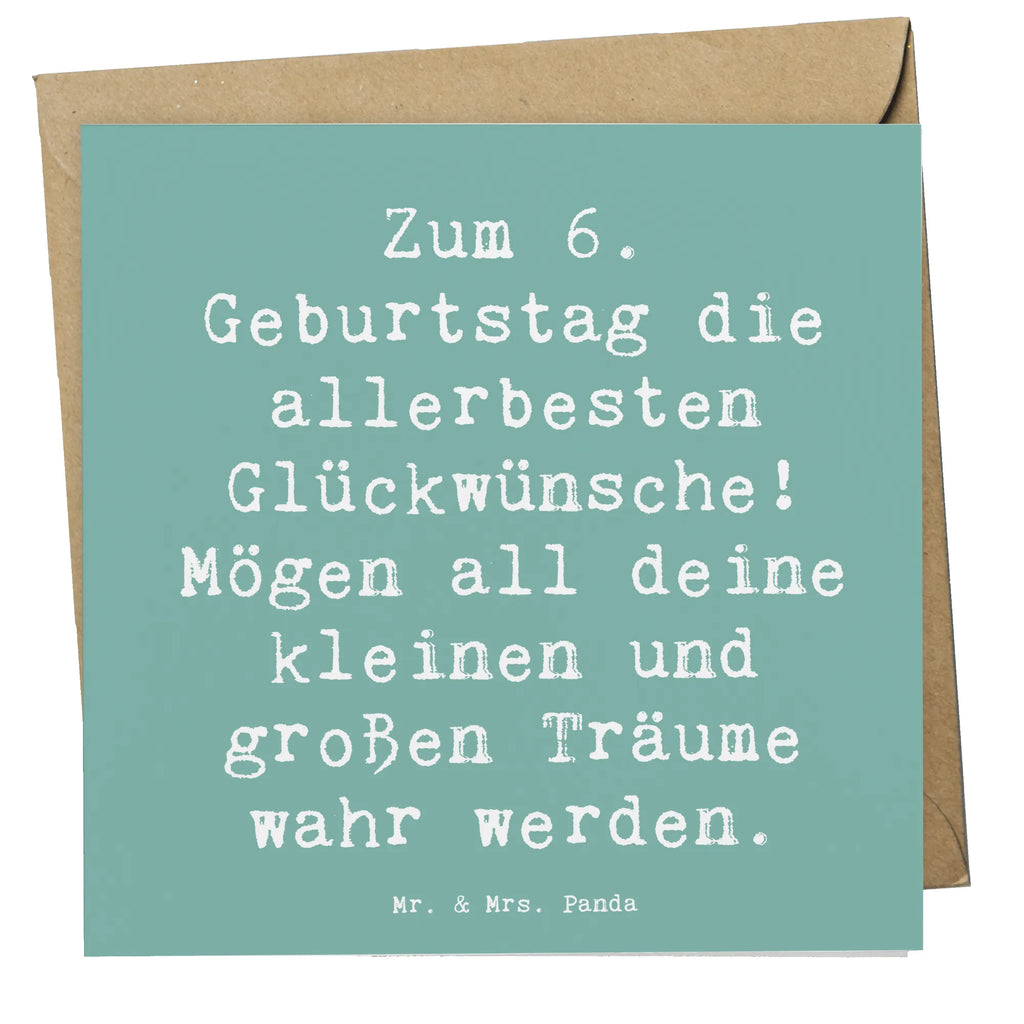 Deluxe Karte Spruch 6. Geburtstag Glückwünsche Karte, Einladungskarte, Hochwertige Klappkarte, Geburtstagskarte, Hochzeitskarte, Glückwunschkarte, Hochwertige Grußkarte, Grußkarte, Klappkarte, Geburtstag, Geburtstagsgeschenk, Geschenk