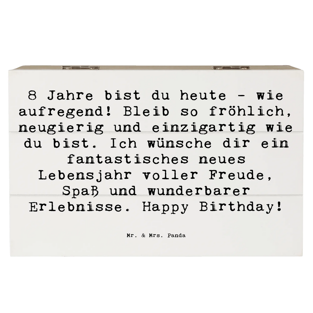 Wooden chest Saying 8 Jahre bist du heute - wie aufregend! Bleib so fröhlich, neugierig und einzigartig wie du bist. Ich wünsche dir ein fantastisches neues Lebensjahr voller Freude, Spaß und wunderbarer Erlebnisse. Happy Birthday! Erinnerungsbox, Dekokiste, Holzkiste, XXL, Truhe, Erinnerungskiste, Schatulle, Geschenkbox, Geschenkdose, Schatzkiste, Aufbewahrungsbox, Kiste, Geburtstag, Geburtstagsgeschenk, Geschenk