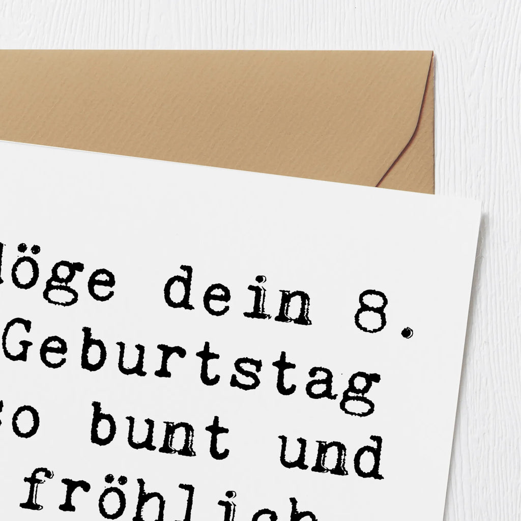 Deluxe Karte Spruch 8. Geburtstag Freude Einladungskarte, Hochwertige Klappkarte, Geburtstagskarte, Karte, Hochwertige Grußkarte, Glückwunschkarte, Klappkarte, Hochzeitskarte, Grußkarte, Geburtstag, Geburtstagsgeschenk, Geschenk