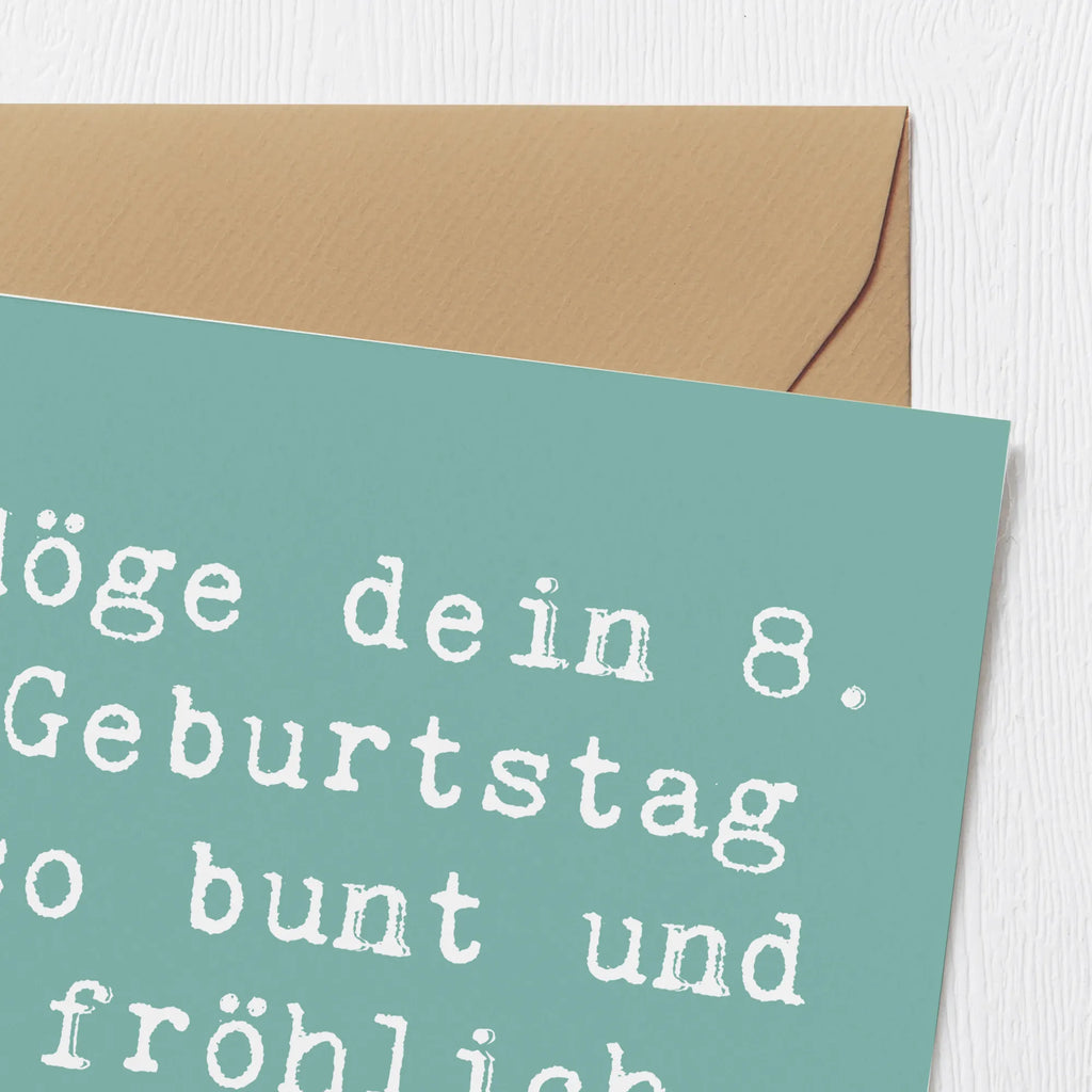 Deluxe Karte Spruch 8. Geburtstag Freude Einladungskarte, Hochwertige Klappkarte, Geburtstagskarte, Karte, Hochwertige Grußkarte, Glückwunschkarte, Klappkarte, Hochzeitskarte, Grußkarte, Geburtstag, Geburtstagsgeschenk, Geschenk