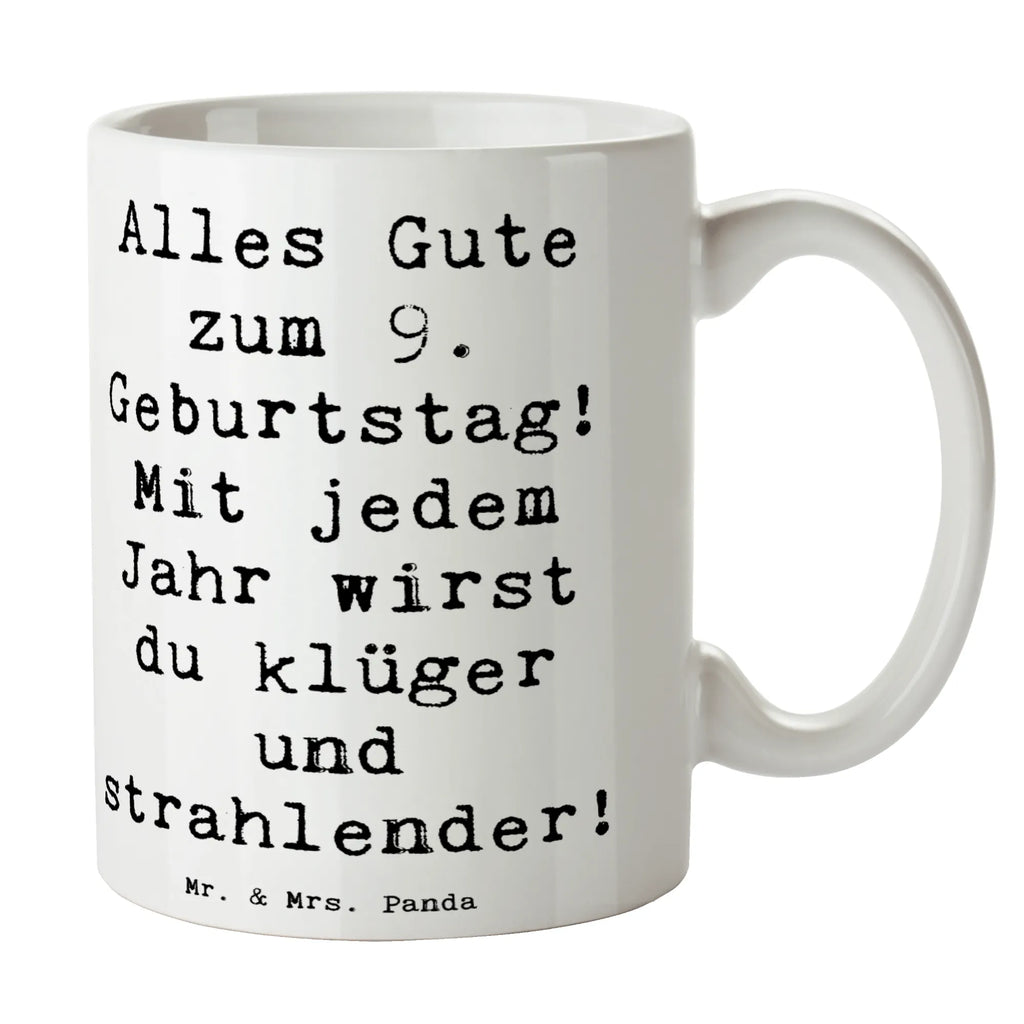 Tasse Spruch 9. Geburtstag Wünsche Bürotasse, Geschenktasse, Porzellantasse, Tasse, Kaffeetasse, Tasse mit Zitaten, Keramiktasse, Tasse mit Motiven, Teetasse, Geburtstag, Geburtstagsgeschenk, Geschenk