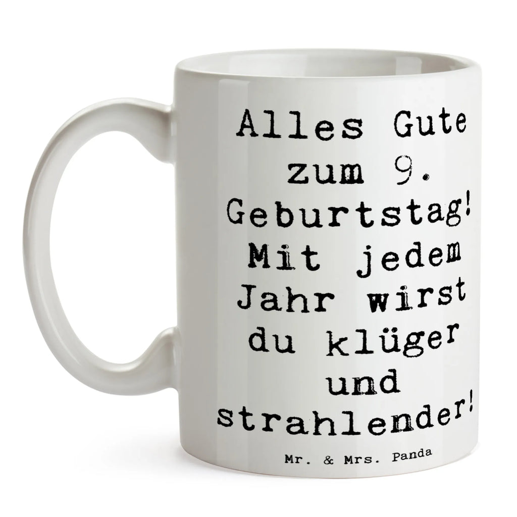 Tasse Spruch 9. Geburtstag Wünsche Bürotasse, Geschenktasse, Porzellantasse, Tasse, Kaffeetasse, Tasse mit Zitaten, Keramiktasse, Tasse mit Motiven, Teetasse, Geburtstag, Geburtstagsgeschenk, Geschenk