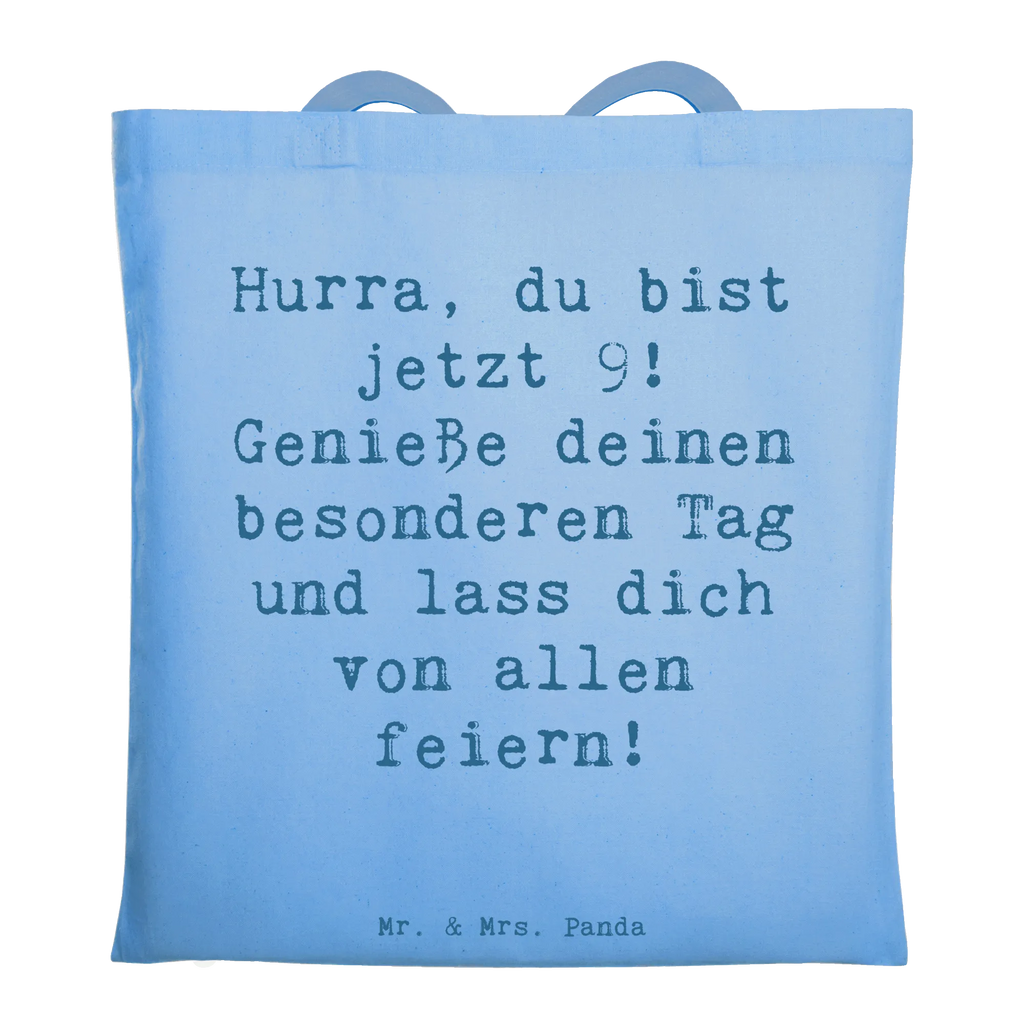 Tragetasche Spruch 9. Geburtstag Freude Beuteltasche, Beutel, Einkaufstasche, Jutebeutel, Stoffbeutel, Tasche, Shopper, Umhängetasche, Strandtasche, Schultertasche, Stofftasche, Tragetasche, Badetasche, Jutetasche, Einkaufstüte, Laptoptasche, Geburtstag, Geburtstagsgeschenk, Geschenk