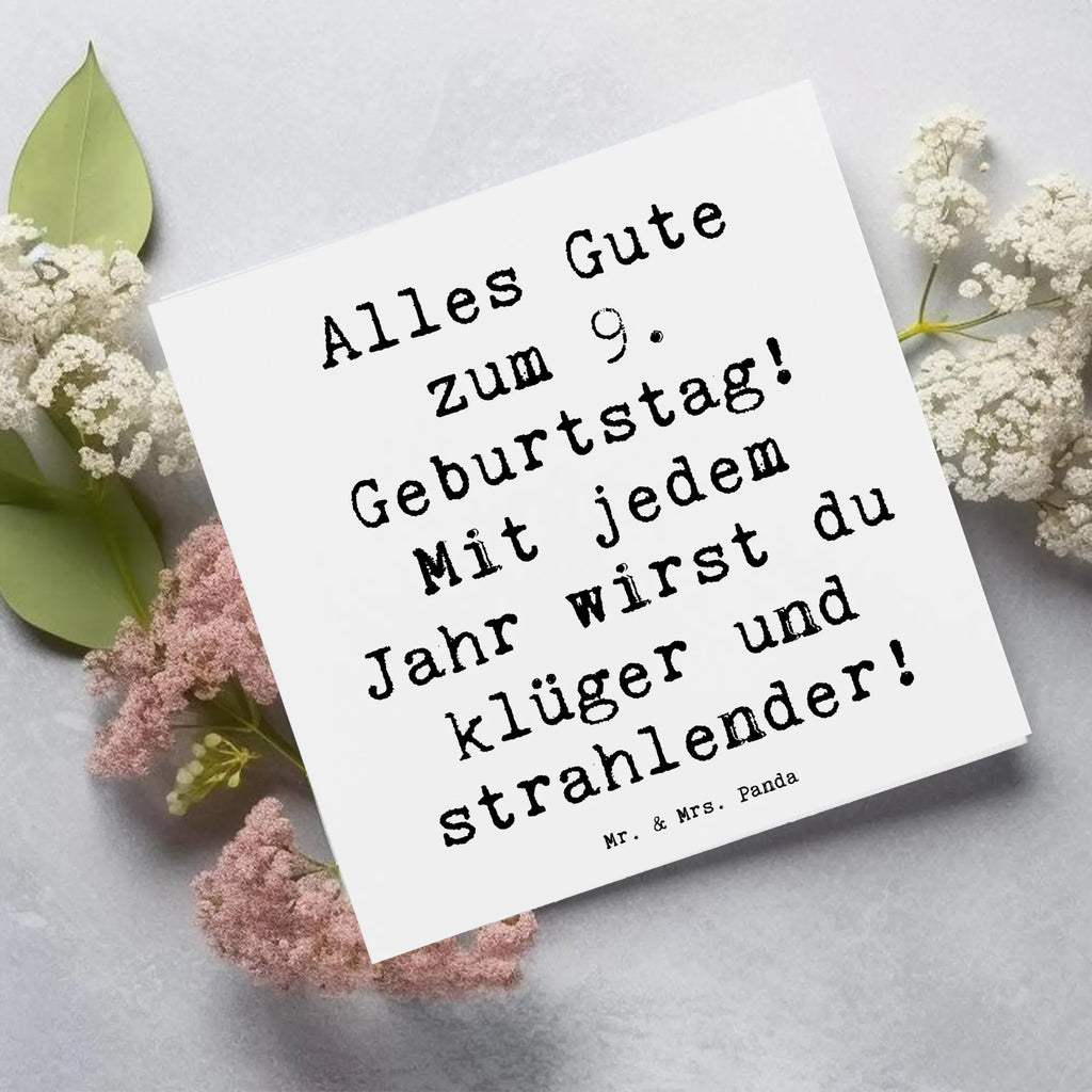 Deluxe Karte Spruch 9. Geburtstag Wünsche Hochwertige Klappkarte, Glückwunschkarte, Karte, Einladungskarte, Hochwertige Grußkarte, Klappkarte, Hochzeitskarte, Grußkarte, Geburtstagskarte, Geburtstag, Geburtstagsgeschenk, Geschenk