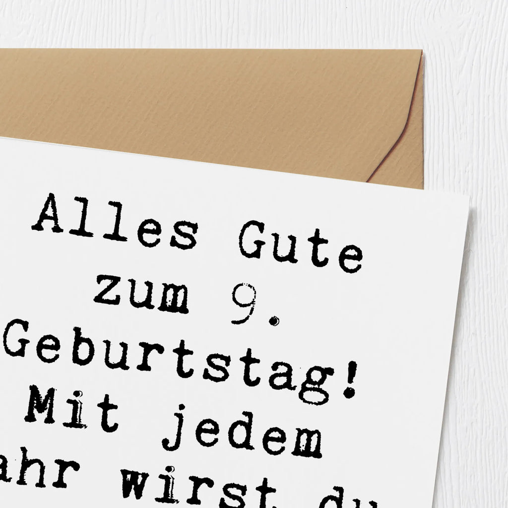 Deluxe Karte Spruch 9. Geburtstag Wünsche Hochwertige Klappkarte, Glückwunschkarte, Karte, Einladungskarte, Hochwertige Grußkarte, Klappkarte, Hochzeitskarte, Grußkarte, Geburtstagskarte, Geburtstag, Geburtstagsgeschenk, Geschenk