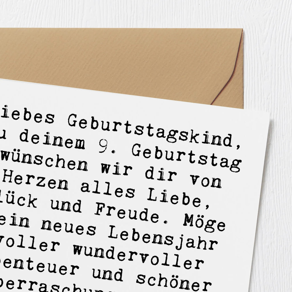 Deluxe Karte Spruch 9. Geburtstag Glück Hochzeitskarte, Glückwunschkarte, Hochwertige Grußkarte, Hochwertige Klappkarte, Einladungskarte, Karte, Klappkarte, Geburtstagskarte, Grußkarte, Geburtstag, Geburtstagsgeschenk, Geschenk