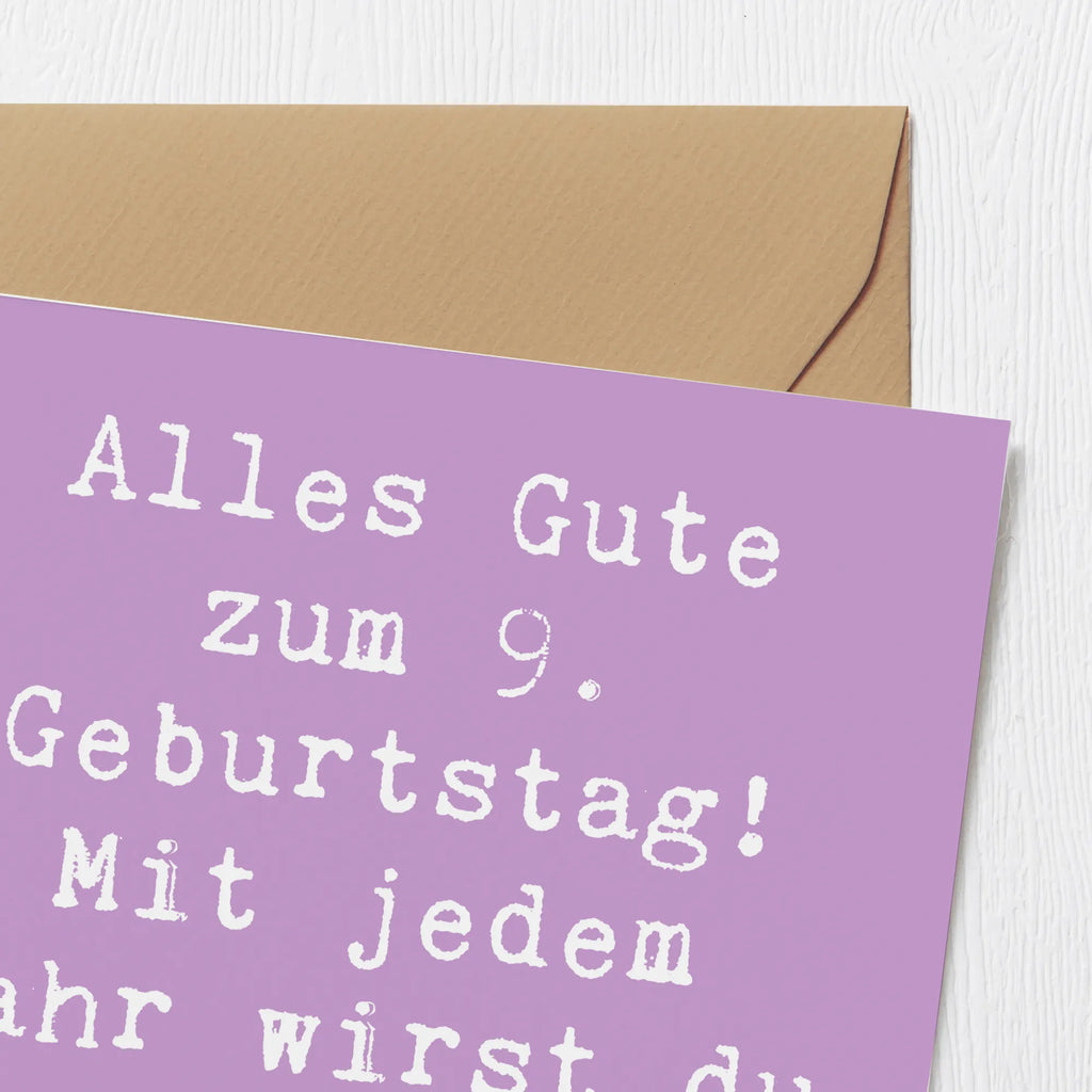 Deluxe Karte Spruch 9. Geburtstag Wünsche Hochwertige Klappkarte, Glückwunschkarte, Karte, Einladungskarte, Hochwertige Grußkarte, Klappkarte, Hochzeitskarte, Grußkarte, Geburtstagskarte, Geburtstag, Geburtstagsgeschenk, Geschenk