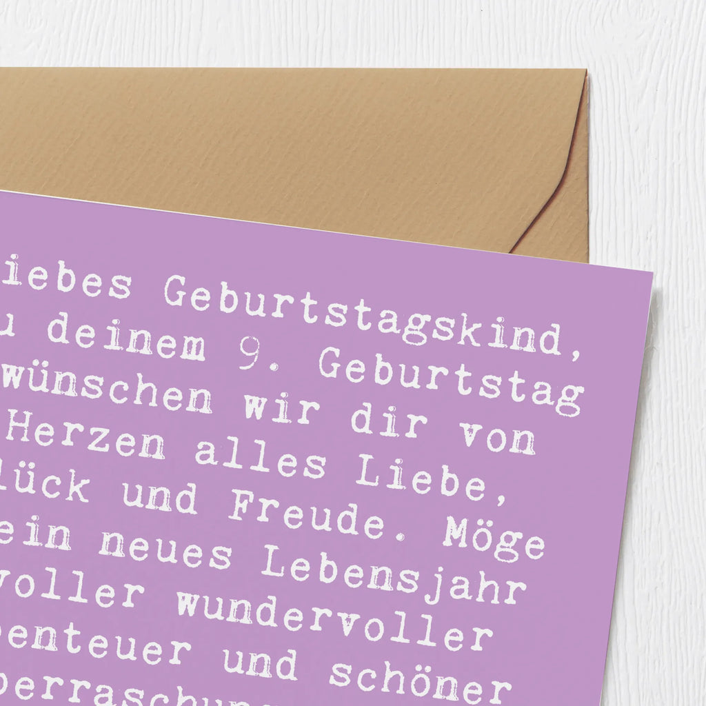 Deluxe Karte Spruch 9. Geburtstag Glück Hochzeitskarte, Glückwunschkarte, Hochwertige Grußkarte, Hochwertige Klappkarte, Einladungskarte, Karte, Klappkarte, Geburtstagskarte, Grußkarte, Geburtstag, Geburtstagsgeschenk, Geschenk