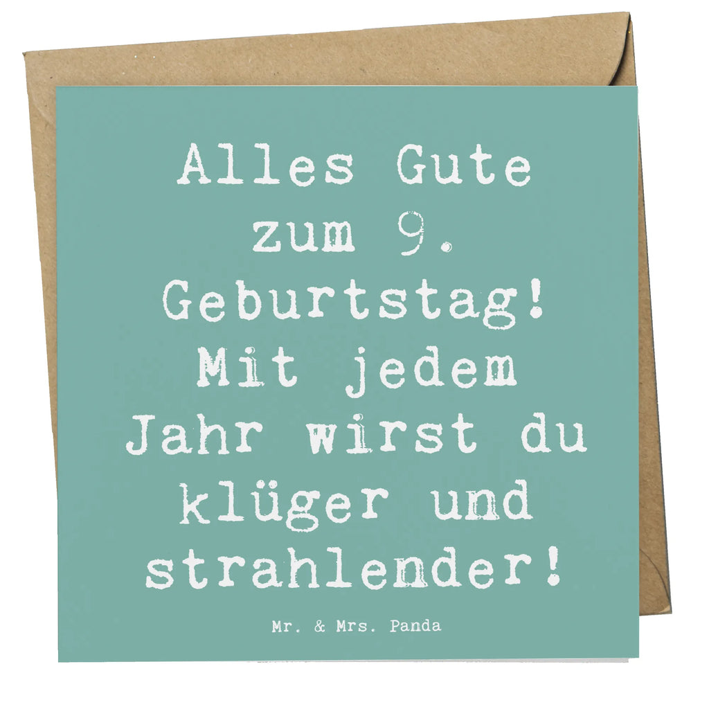 Deluxe Karte Spruch 9. Geburtstag Wünsche Hochwertige Klappkarte, Glückwunschkarte, Karte, Einladungskarte, Hochwertige Grußkarte, Klappkarte, Hochzeitskarte, Grußkarte, Geburtstagskarte, Geburtstag, Geburtstagsgeschenk, Geschenk