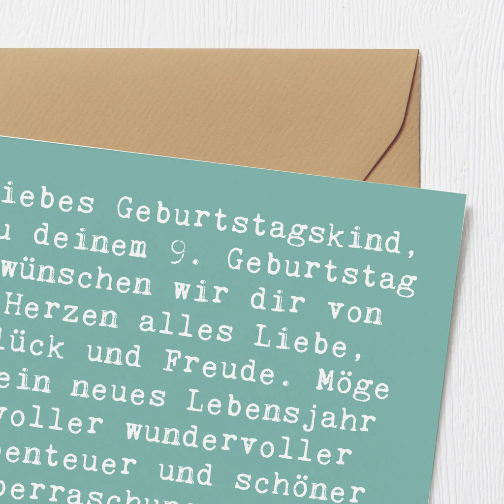 Deluxe Karte Spruch 9. Geburtstag Glück Hochzeitskarte, Glückwunschkarte, Hochwertige Grußkarte, Hochwertige Klappkarte, Einladungskarte, Karte, Klappkarte, Geburtstagskarte, Grußkarte, Geburtstag, Geburtstagsgeschenk, Geschenk