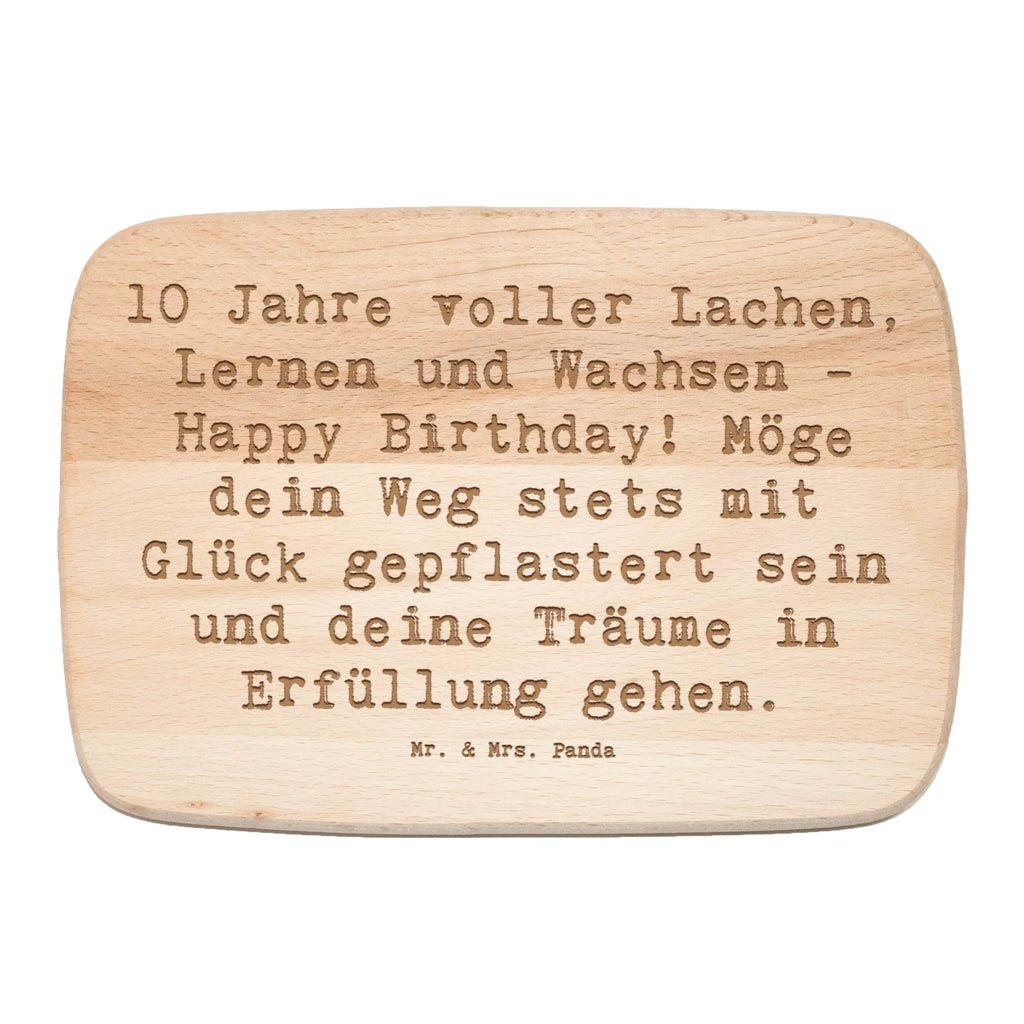 Śniadaniowa deska Przysłowie 10 Jahre voller Lachen, Lernen und Wachsen - Happy Birthday! Möge dein Weg stets mit Glück gepflastert sein und deine Träume in Erfüllung gehen. Urodziny, prezent urodzinowy, prezent