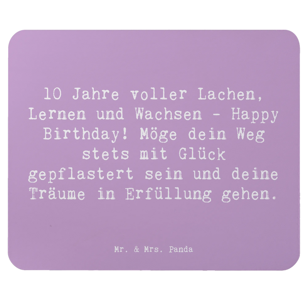 Mouse mat Saying 10 Jahre voller Lachen, Lernen und Wachsen - Happy Birthday! Möge dein Weg stets mit Glück gepflastert sein und deine Träume in Erfüllung gehen. Büroausstattung, Mausunterlage, Mauspad Büro, Einzigartiges Mauspad, Arbeitszimmer, Mauspad, Mousepad, Computer zubehör, Designer Mauspad, PC Zubehör, Geburtstag, Geburtstagsgeschenk, Geschenk