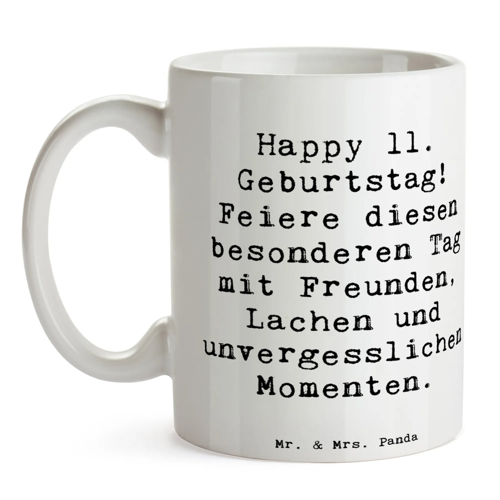 Mug Saying Happy 11. Geburtstag! Feiere diesen besonderen Tag mit Freunden, Lachen und unvergesslichen Momenten. Tasse mit Zitaten, Geschenktasse, Bürotasse, Tasse mit Motiven, Porzellantasse, Teetasse, Kaffeetasse, Keramiktasse, Tasse, Geburtstag, Geburtstagsgeschenk, Geschenk