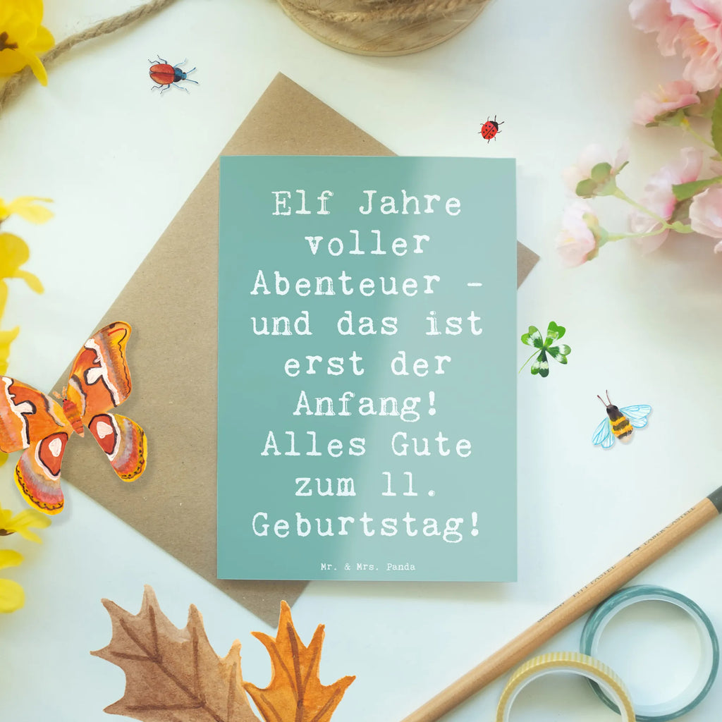 Grußkarte Spruch 11. Geburtstag Abenteuer Ansichtskarten, Klappkarte, Hochzeitskarte, Karte, Glückwunschkarte, Geburtstagskarte, Einladungskarte, Grußkarte, Geburtstag, Geburtstagsgeschenk, Geschenk