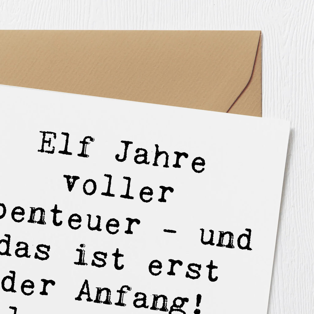 Deluxe Karte Spruch 11. Geburtstag Abenteuer Karte, Hochwertige Grußkarte, Einladungskarte, Hochwertige Klappkarte, Klappkarte, Grußkarte, Geburtstagskarte, Hochzeitskarte, Glückwunschkarte, Geburtstag, Geburtstagsgeschenk, Geschenk