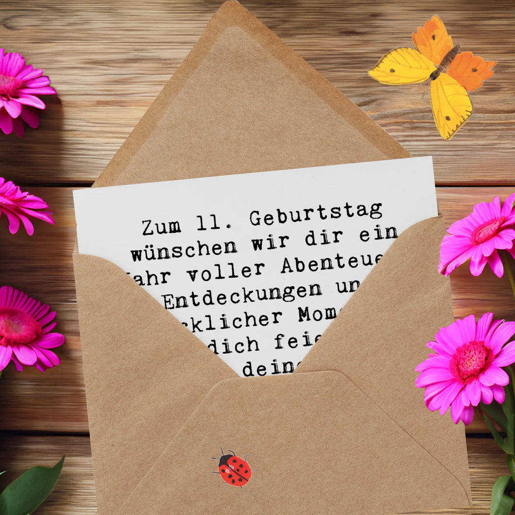 Deluxe Karte Spruch 11. Geburtstag Wunder Einladungskarte, Hochwertige Klappkarte, Karte, Geburtstagskarte, Klappkarte, Glückwunschkarte, Hochwertige Grußkarte, Grußkarte, Hochzeitskarte, Geburtstag, Geburtstagsgeschenk, Geschenk