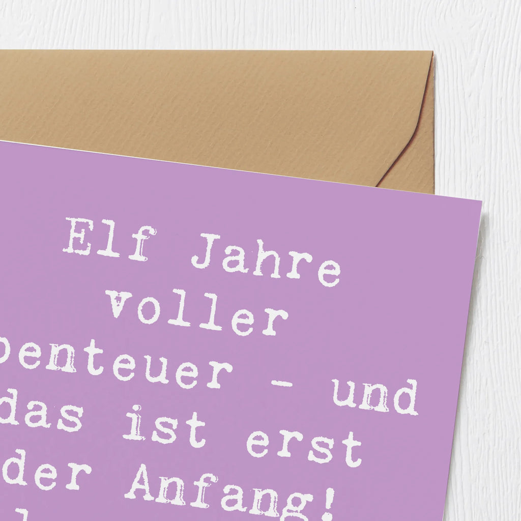 Deluxe Karte Spruch 11. Geburtstag Abenteuer Karte, Hochwertige Grußkarte, Einladungskarte, Hochwertige Klappkarte, Klappkarte, Grußkarte, Geburtstagskarte, Hochzeitskarte, Glückwunschkarte, Geburtstag, Geburtstagsgeschenk, Geschenk