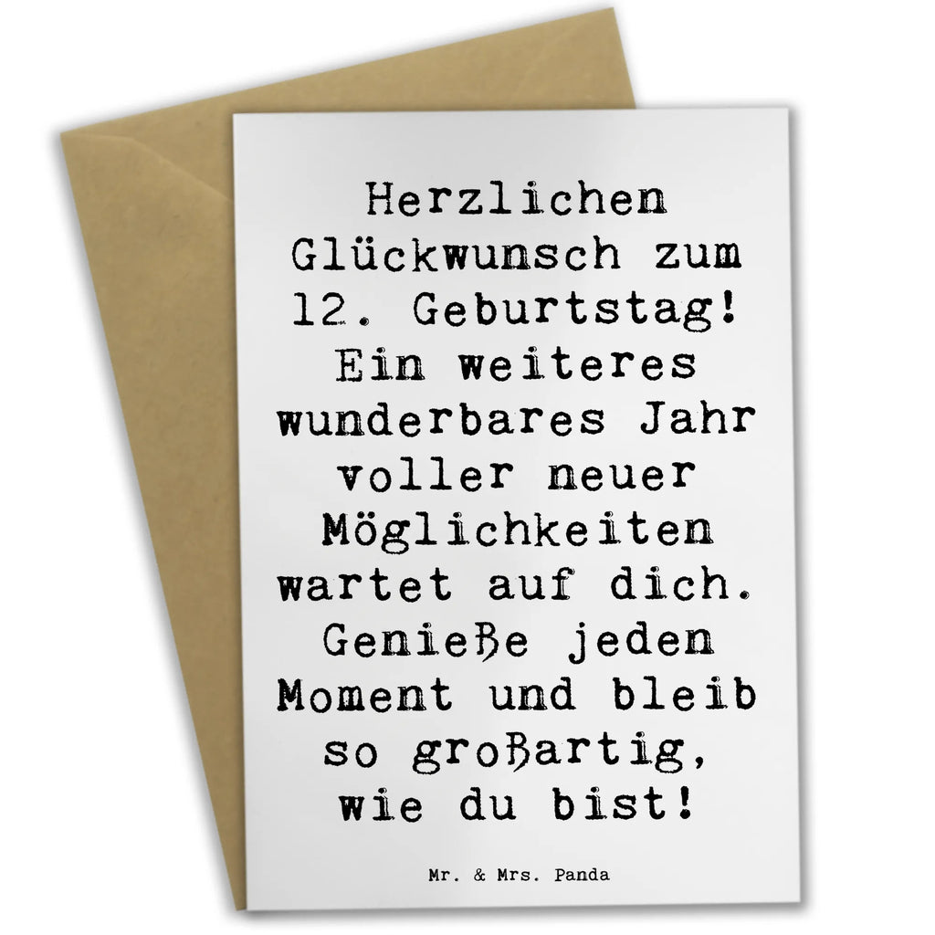 Grußkarte Spruch 12. Geburtstag Glück Klappkarte, Grußkarte, Hochzeitskarte, Karte, Ansichtskarten, Glückwunschkarte, Einladungskarte, Geburtstagskarte, Geburtstag, Geburtstagsgeschenk, Geschenk