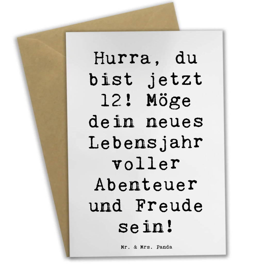 Greetings card Saying Hurra, du bist jetzt 12! Möge dein neues Lebensjahr voller Abenteuer und Freude sein! Grußkarte, Hochzeitskarte, Glückwunschkarte, Einladungskarte, Klappkarte, Ansichtskarten, Karte, Geburtstagskarte, Geburtstag, Geburtstagsgeschenk, Geschenk