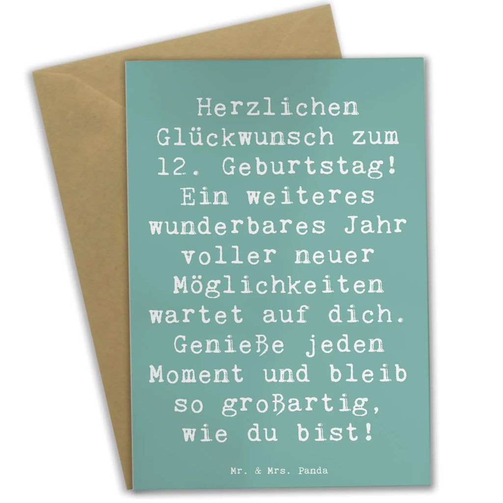 Grußkarte Spruch 12. Geburtstag Glück Klappkarte, Grußkarte, Hochzeitskarte, Karte, Ansichtskarten, Glückwunschkarte, Einladungskarte, Geburtstagskarte, Geburtstag, Geburtstagsgeschenk, Geschenk