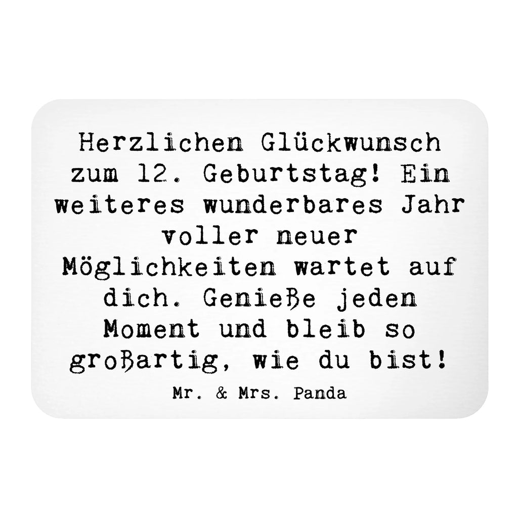 Magnet Saying Herzlichen Glückwunsch zum 12. Geburtstag! Ein weiteres wunderbares Jahr voller neuer Möglichkeiten wartet auf dich. Genieße jeden Moment und bleib so großartig, wie du bist! Kühlschrank Dekoration, Motivmagnete, Pinnwandmagnet, Whiteboard Magnet, Dekomagnet, Kühlschrankmagnet, Notiz Magnet, Souvenir Magnet, Geburtstag, Geburtstagsgeschenk, Geschenk