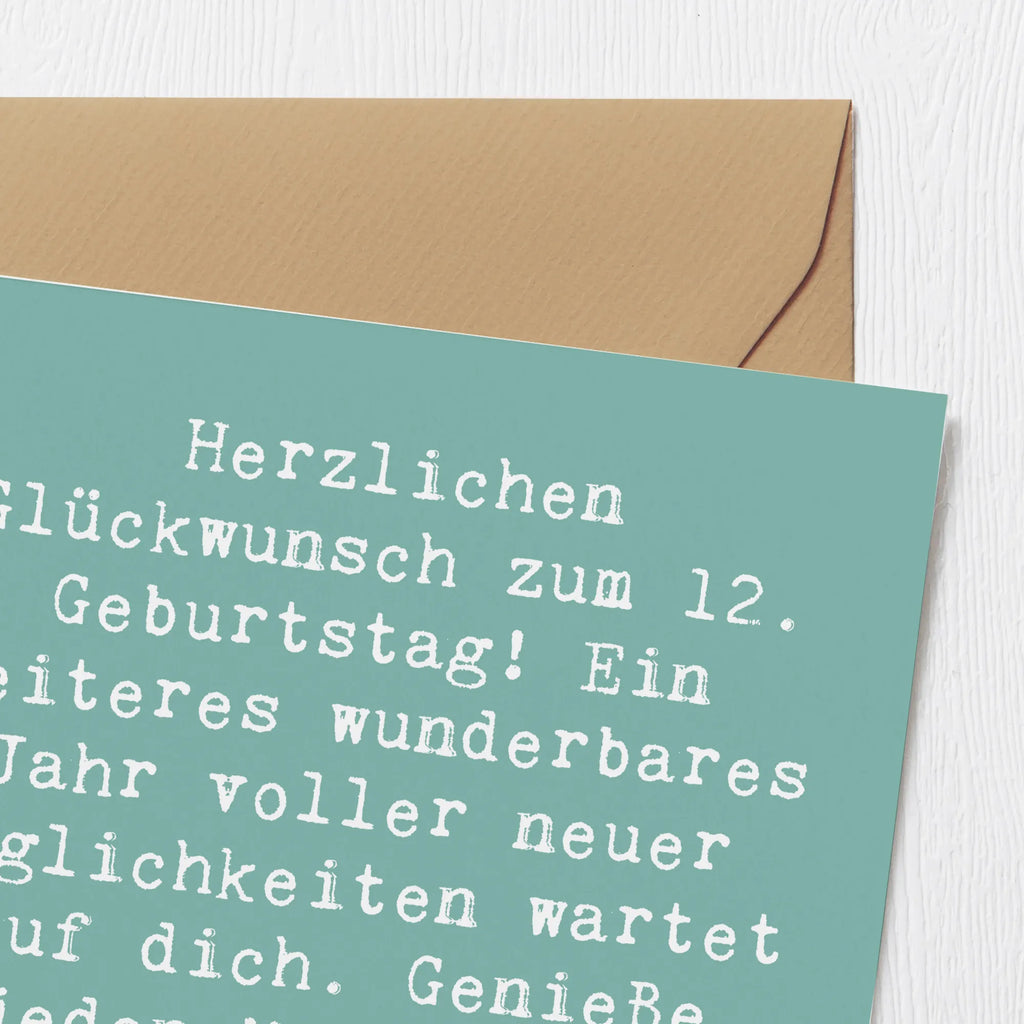 Deluxe Karte Spruch 12. Geburtstag Glück Hochzeitskarte, Karte, Glückwunschkarte, Hochwertige Grußkarte, Klappkarte, Hochwertige Klappkarte, Einladungskarte, Geburtstagskarte, Grußkarte, Geburtstag, Geburtstagsgeschenk, Geschenk