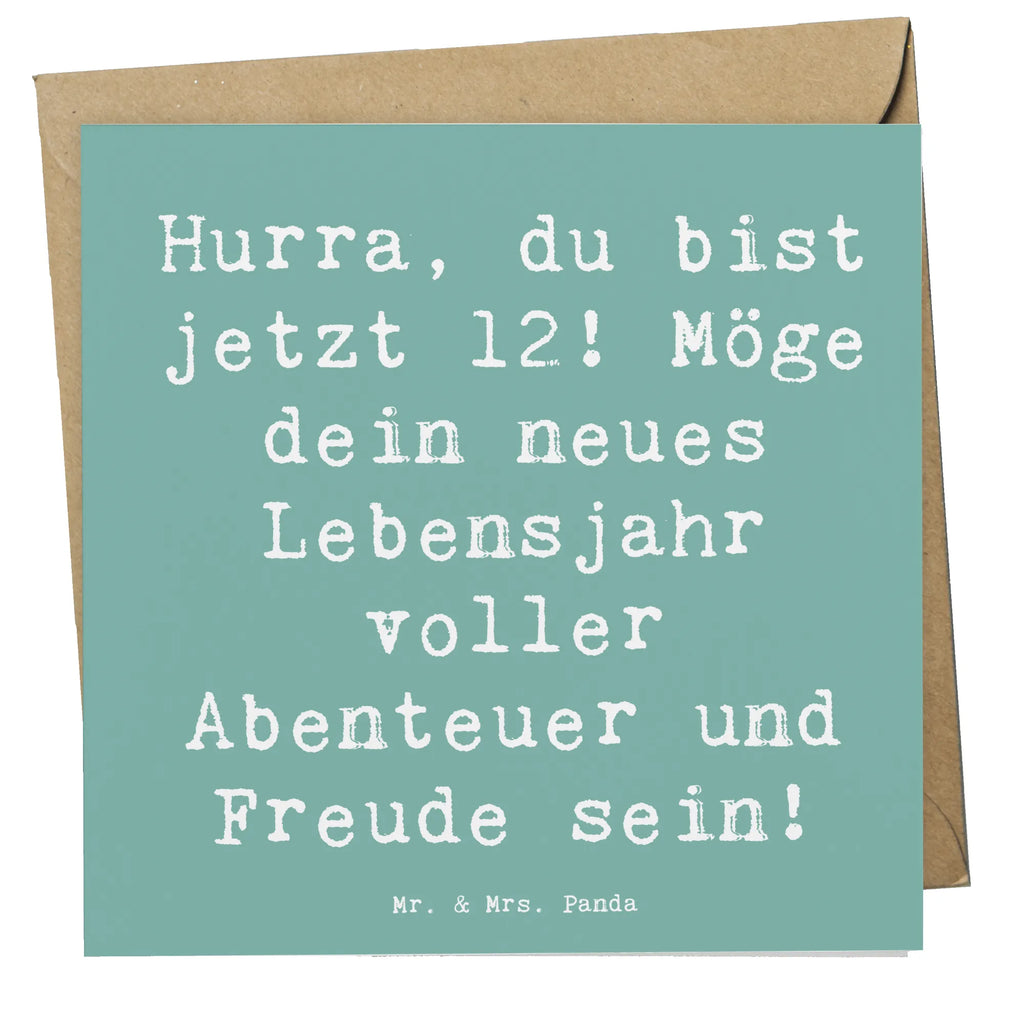 Deluxe Card Saying Hurra, du bist jetzt 12! Möge dein neues Lebensjahr voller Abenteuer und Freude sein! Hochzeitskarte, Hochwertige Grußkarte, Einladungskarte, Karte, Grußkarte, Glückwunschkarte, Geburtstagskarte, Hochwertige Klappkarte, Klappkarte, Geburtstag, Geburtstagsgeschenk, Geschenk